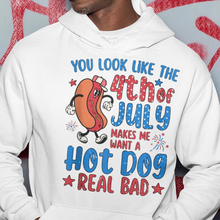 You Look Like 4Th Of July Makes Me Want A Hot Dog Real Bad V8 Hoodie Funny Gifts