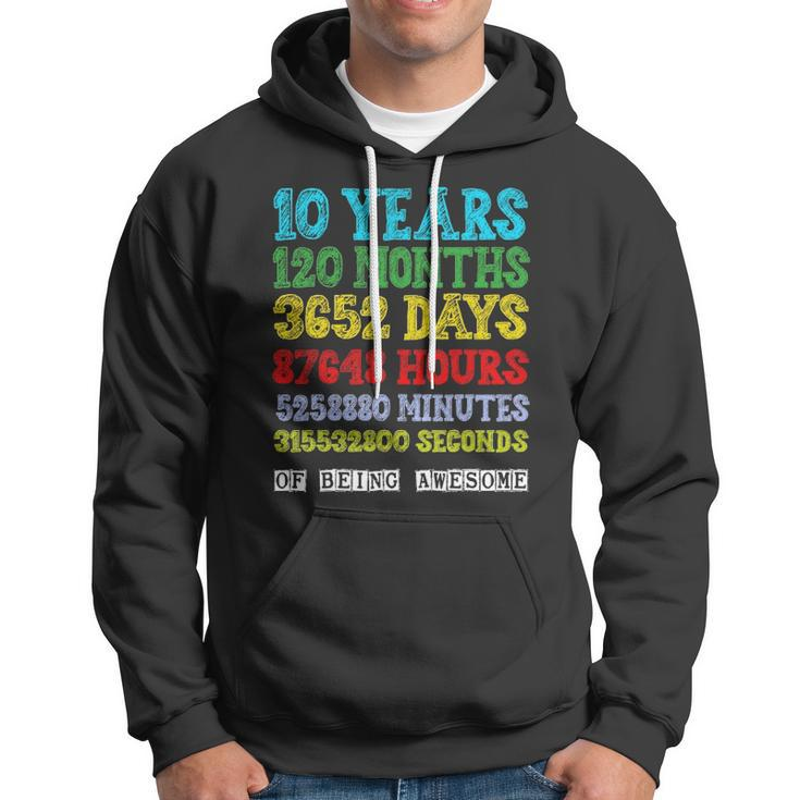 10 Years Of Being Awesome Happy 10Th Birthday Ten Countdown Hoodie