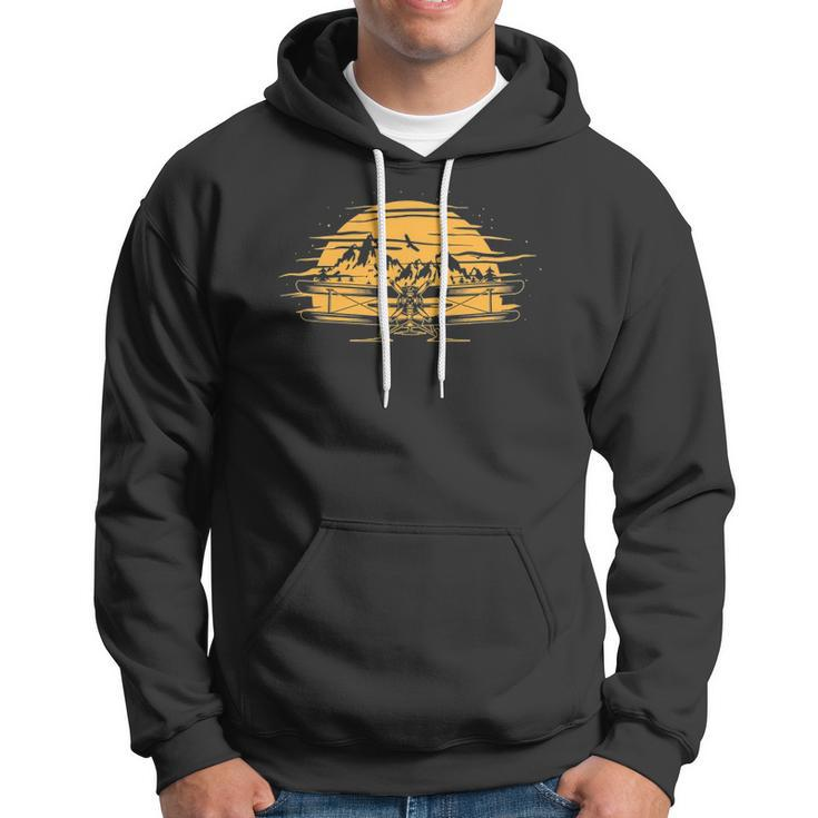 Airplane Aircraft Plane Propeller Mountains Sky Air Gift Hoodie