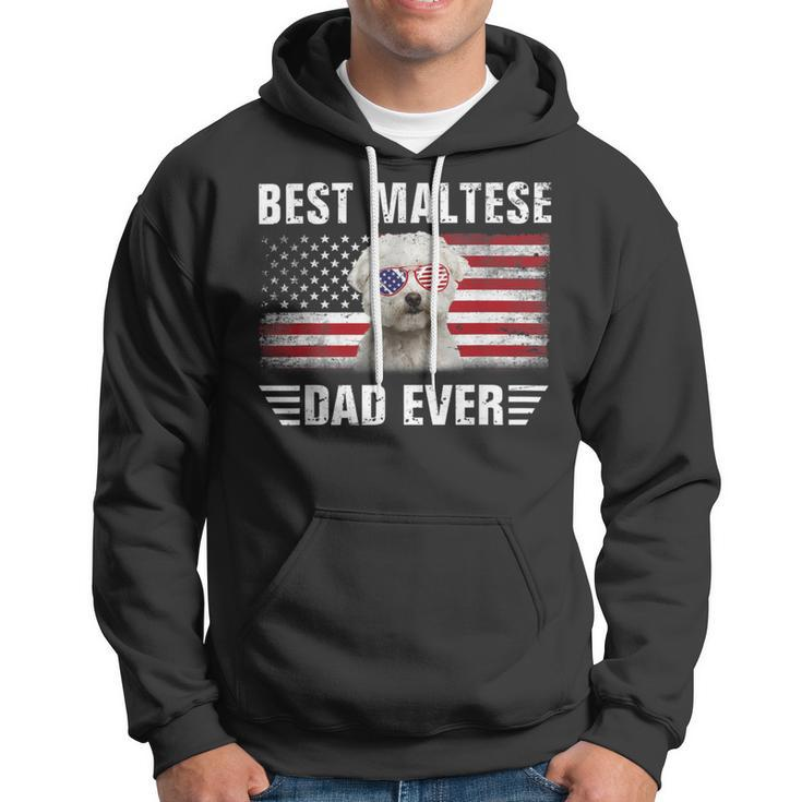 American Flag Best Maltese Dad Ever Dog Dad Hoodie