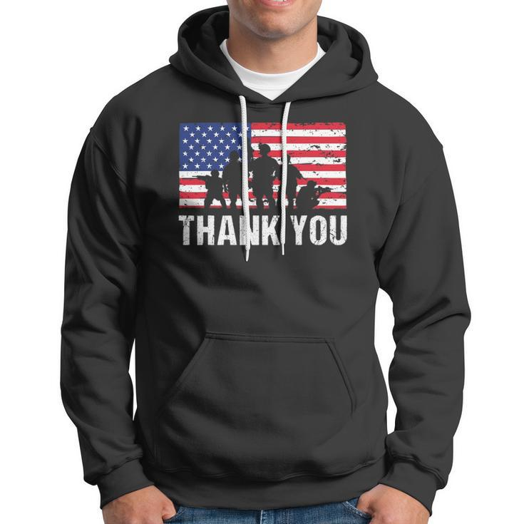 American Flag Soldiers Usa Thank You Veterans Proud Veteran Hoodie