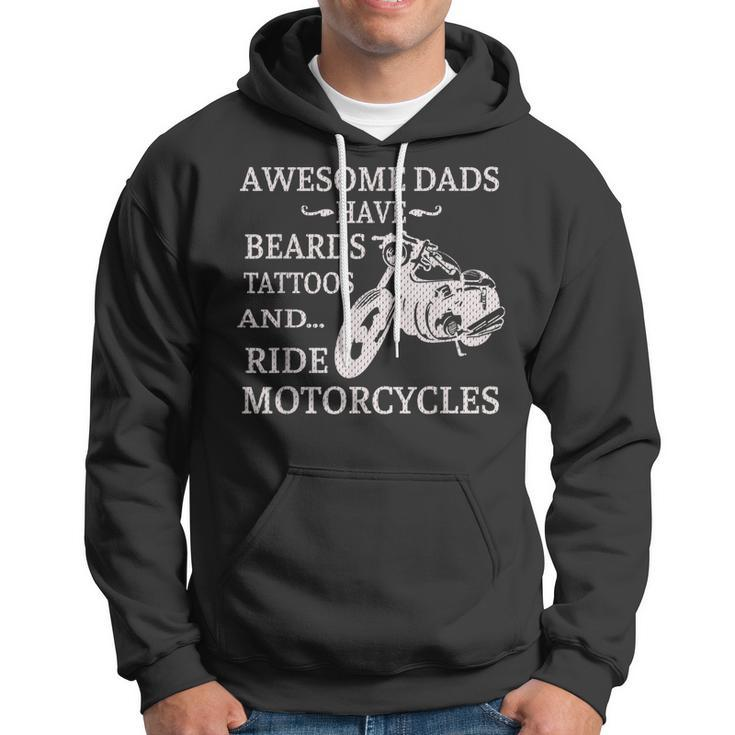 Awesome Dads Have Beards Tattoos And Ride Motorcycles V2 Hoodie