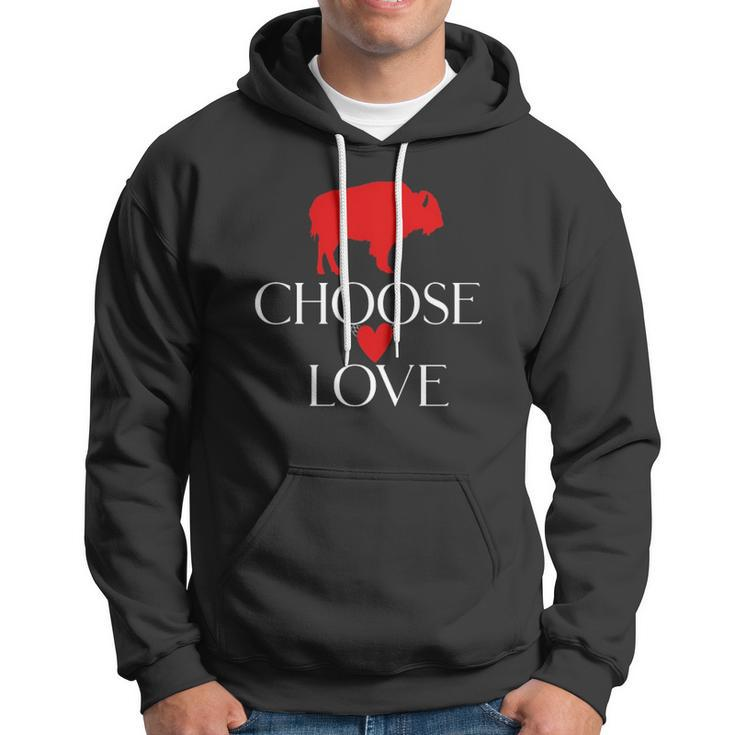 Choose Love Buffalo Red And White Hoodie