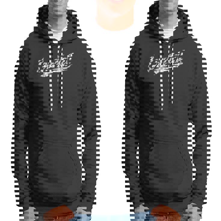 Connecticut Ct Vintage Sports Script Retro Tee Hoodie
