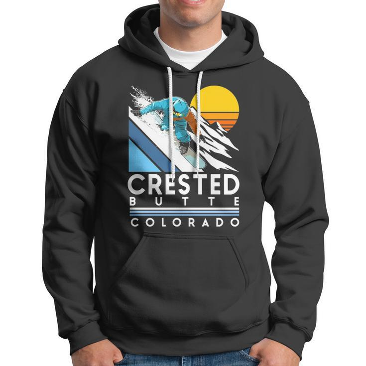 Crested Butte Colorado Retro Snowboard Hoodie