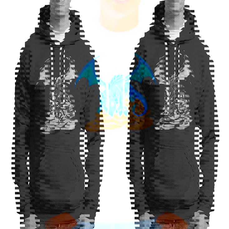 Cute Blue Dragon And His Cookie Treasure Hoard Hoodie