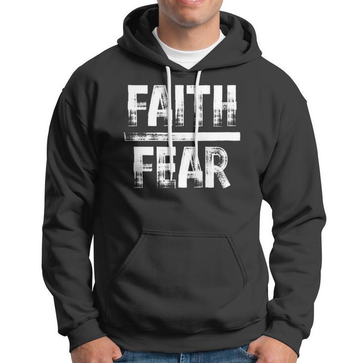 Distressed Faith Over Fear Believe In Him Hoodie