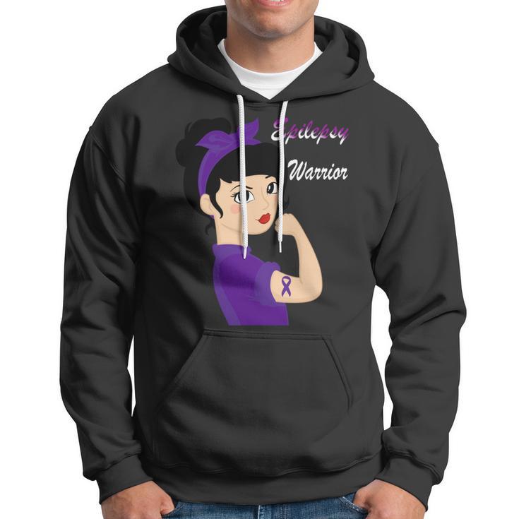 Epilepsy Warrior Strong Women Purple Ribbon Epilepsy Epilepsy Awareness V2 Hoodie