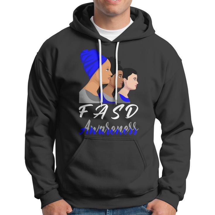 Fasd Awareness Blue And Grey Women Fetal Alcohol Spectrum Disorder Fetal Alcohol Spectrum Disorder Awareness Hoodie