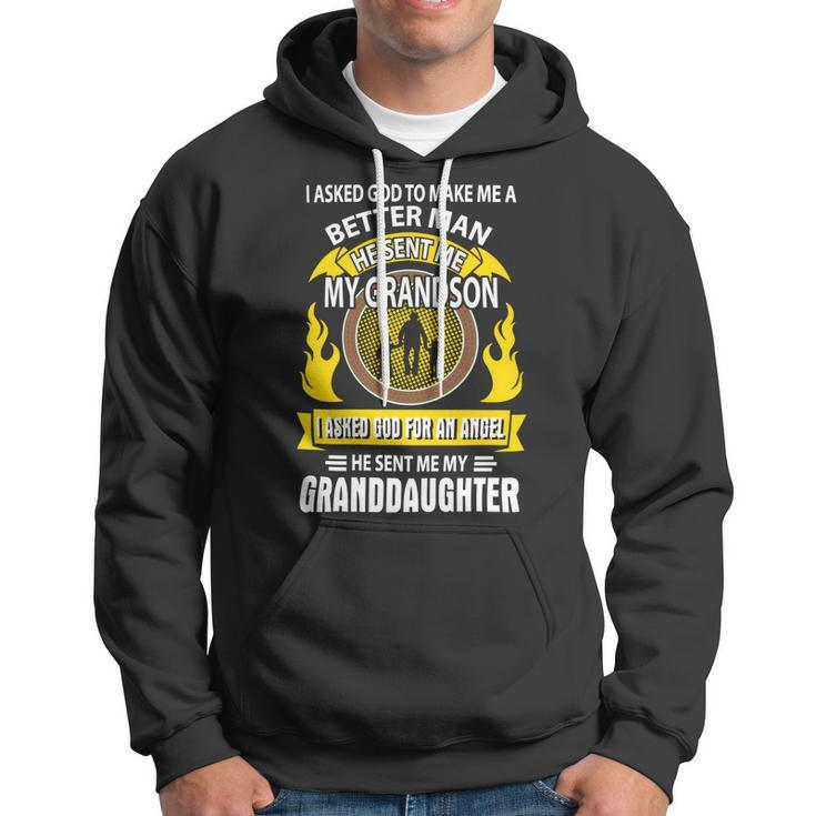 Father Grandpa I Asked God To Make Me A Better Man He Sent Me My Grandson Family Dad Hoodie