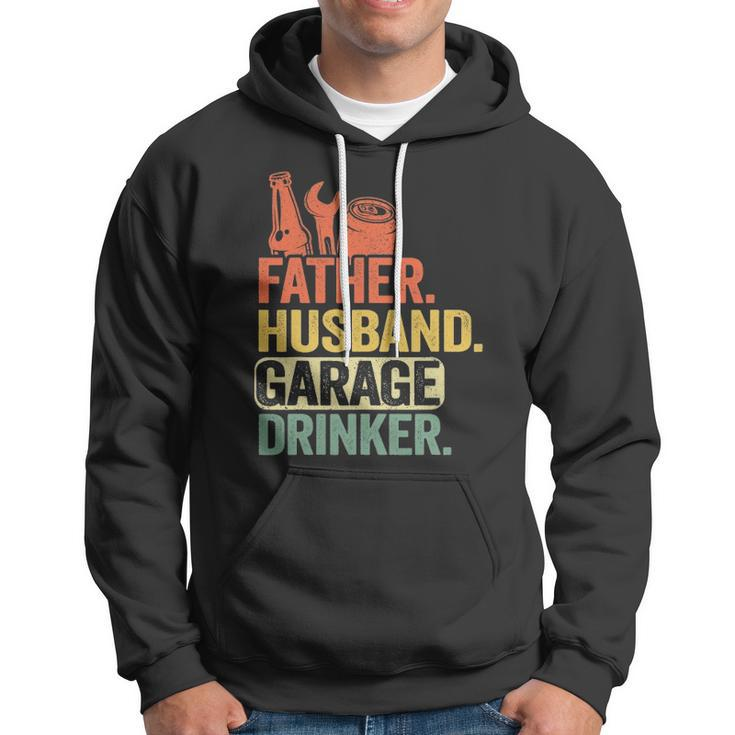 Father Husband Garage Drinker Vintage Mechanic Dad Handyman Hoodie