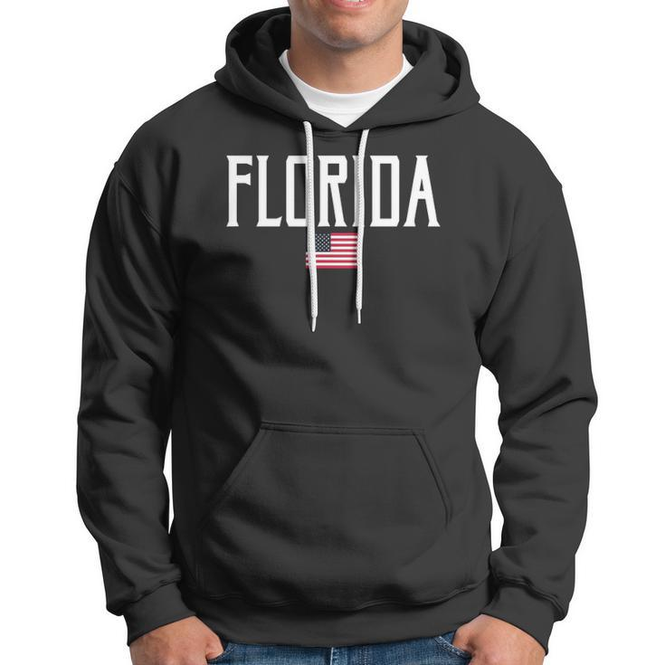 Florida American Flag Vintage White Text Hoodie