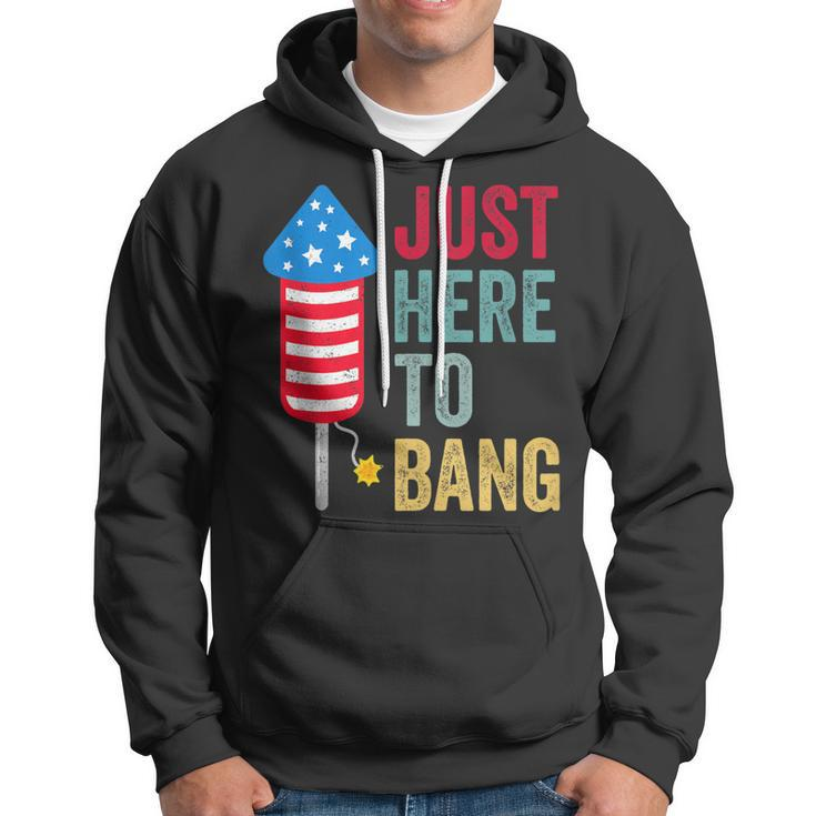 Fourth Of July 4Th Of July Funny Im Just Here To Bang Hoodie
