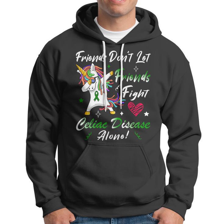 Friends Dont Let Friends Fight Celiac Disease Alone Unicorn Green Ribbon Celiac Disease Celiac Disease Awareness Hoodie