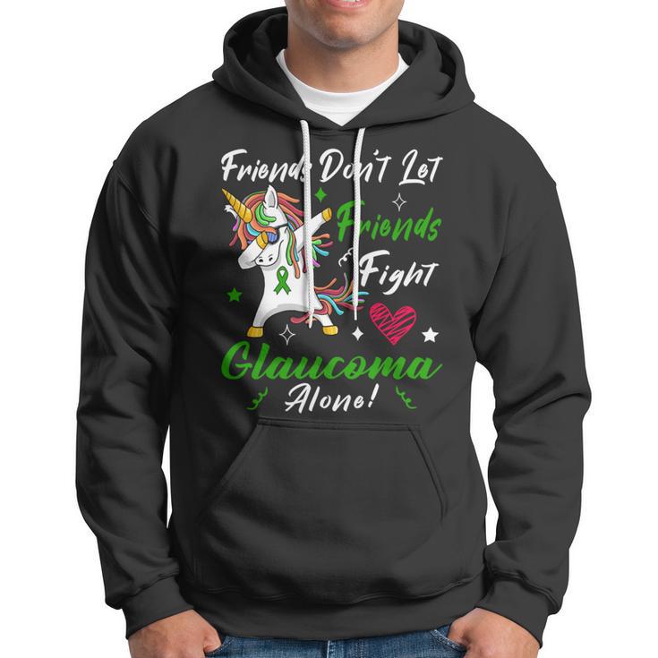 Friends Dont Let Friends Fight Glaucoma Alone Unicorn Green Ribbon Glaucoma Glaucoma Awareness Hoodie