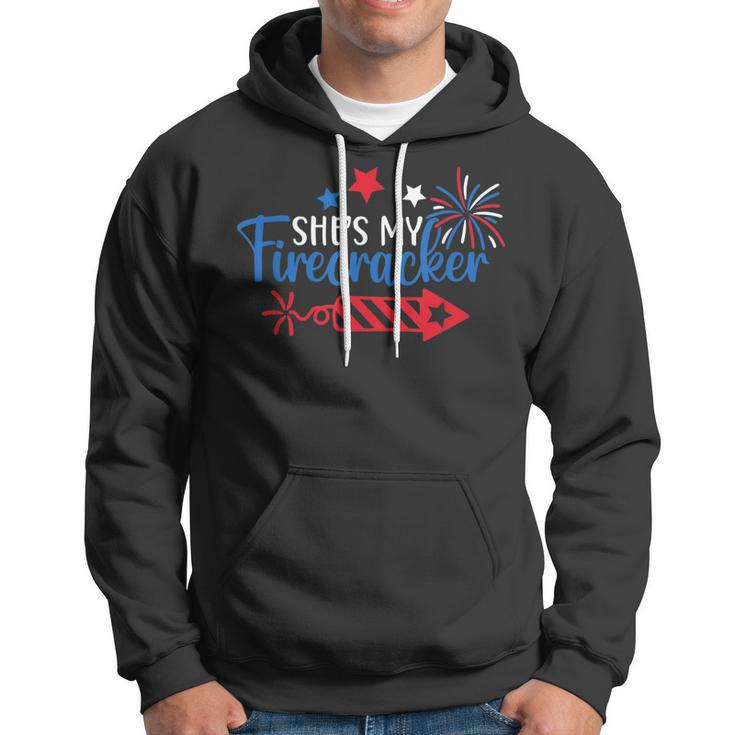 Funny 4Th Of July She Is My Firework Patriotic Us Couples Hoodie