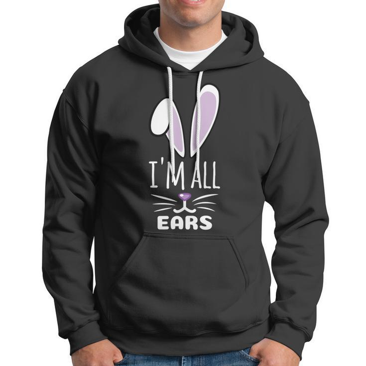 Funny Cute Pastel Purple Bunny Im All Ears Rabbit Happy Easter Day Gift For Girls Women Mom Mommy Family Birthday Holiday Christmas Hoodie