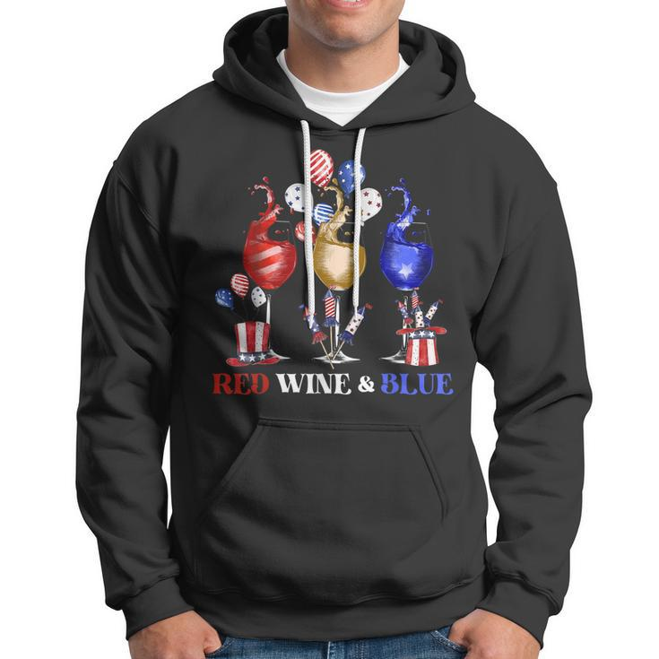 Funny Wine Glasses 4Th Of July Red White And Blue Firework Hoodie