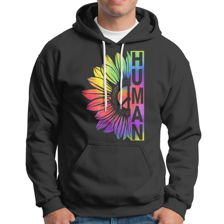 Human Sunflower Lgbt Tie Dye Flag Gay Pride Proud Lgbtq Hoodie