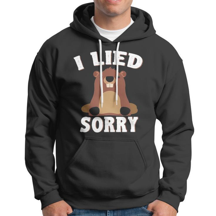 I Lied Sorry Funny Groundhog Day Brown Pig Gift Hoodie