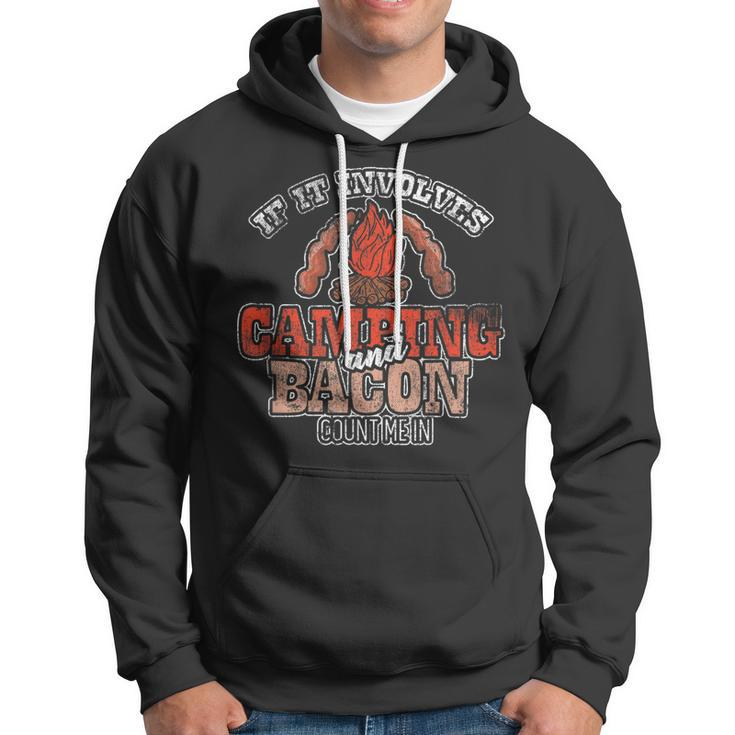 If It Involves Camping & Bacon Bbq Distressed Hoodie