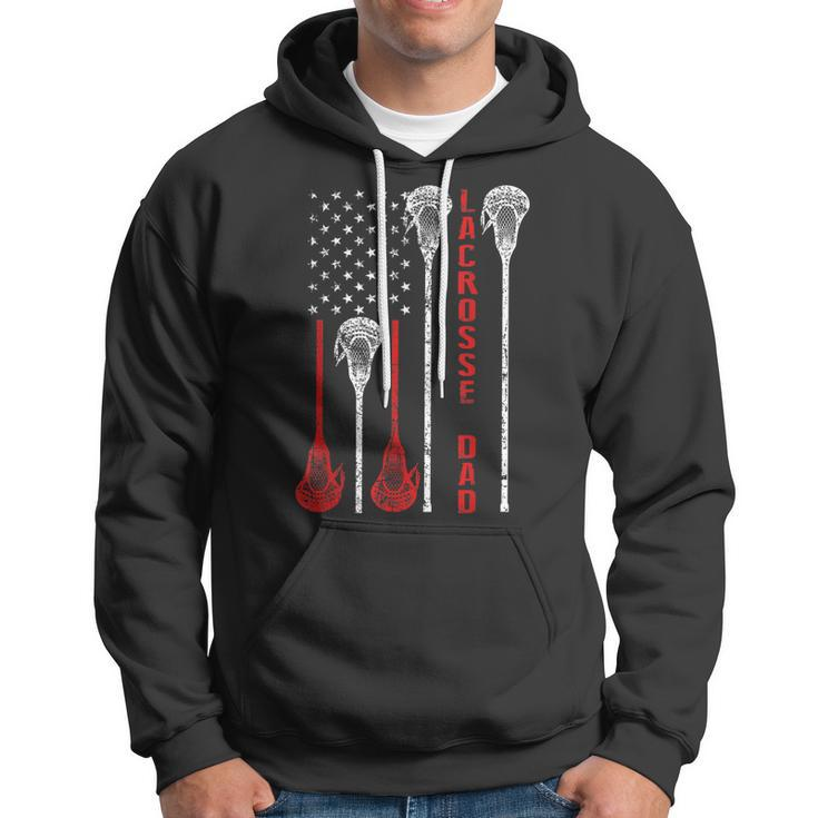Lacrosse Dad 4Th Of July Usa Flag Gift Hoodie