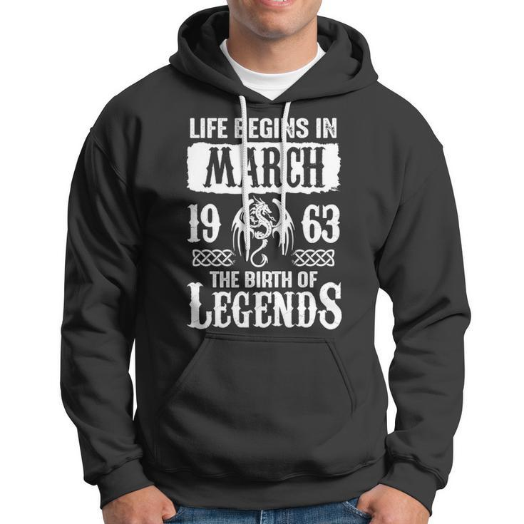 March 1963 Birthday Life Begins In March 1963 Hoodie
