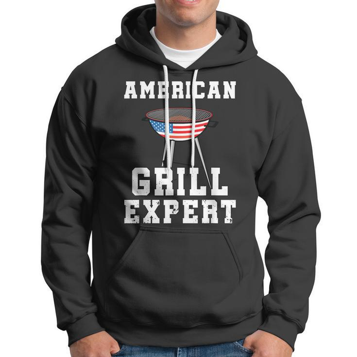 Mens American Grill Expert Dad Fathers Day Bbq 4Th Of July Hoodie