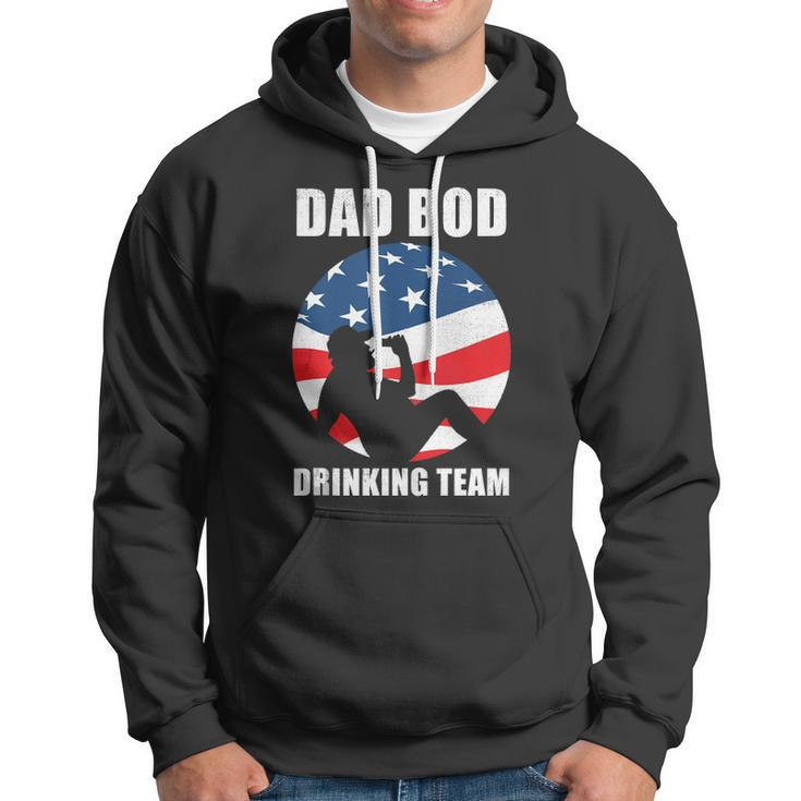 Mens Dad Bod Drinking Team American Us Flag Vintage Fathers Day Hoodie
