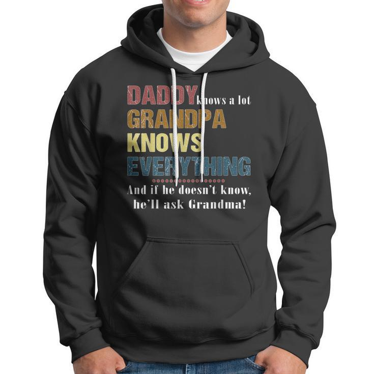 Mens Dad Knows A Lot Grandpa Knows Everything - Fathers Day Hoodie