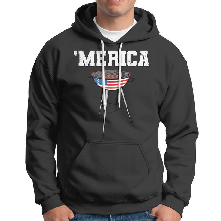 Mens Grill Merica Barbecue Bbq American Grandpa Dad 4Th Of July Hoodie