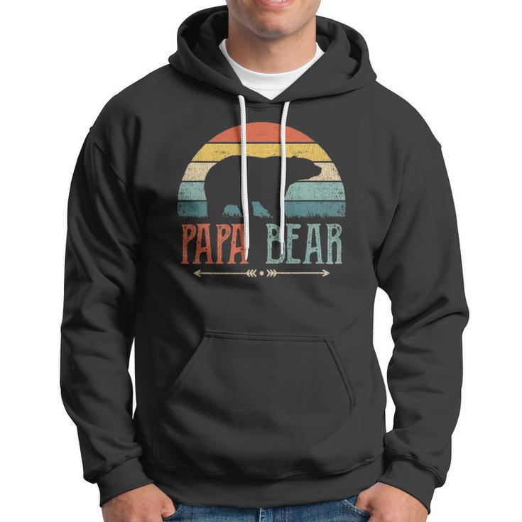 Mens Papa Bear Vintage Daddy Fathers Day Retro Dad Hoodie