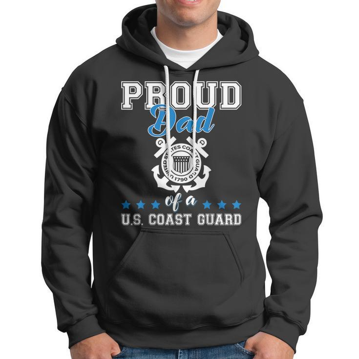 Mens Proud Dad Of A Coast Guard Military Family Us 4Th Of July Hoodie
