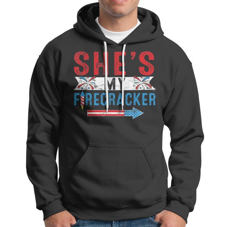 Mens Shes My Firecracker Funny 4Th July Matching Couples For Him Hoodie