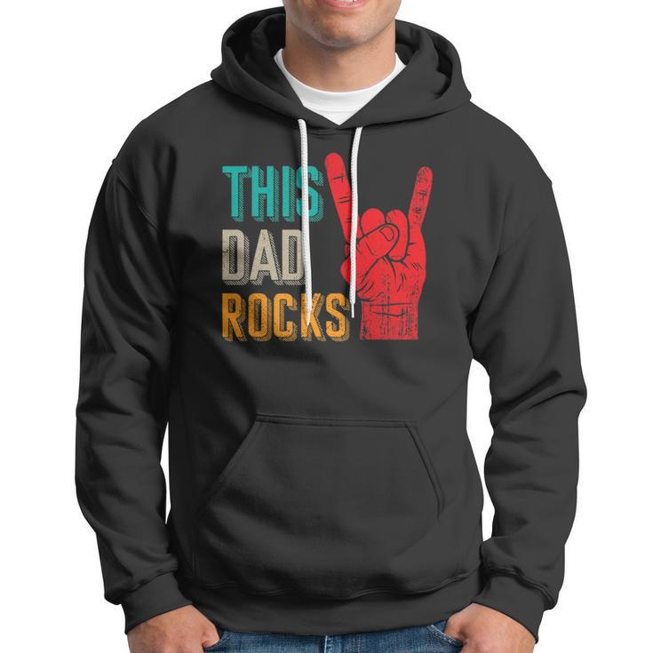 Mens This Dad Rocks Desi For Cool Father Rock And Roll Music Hoodie