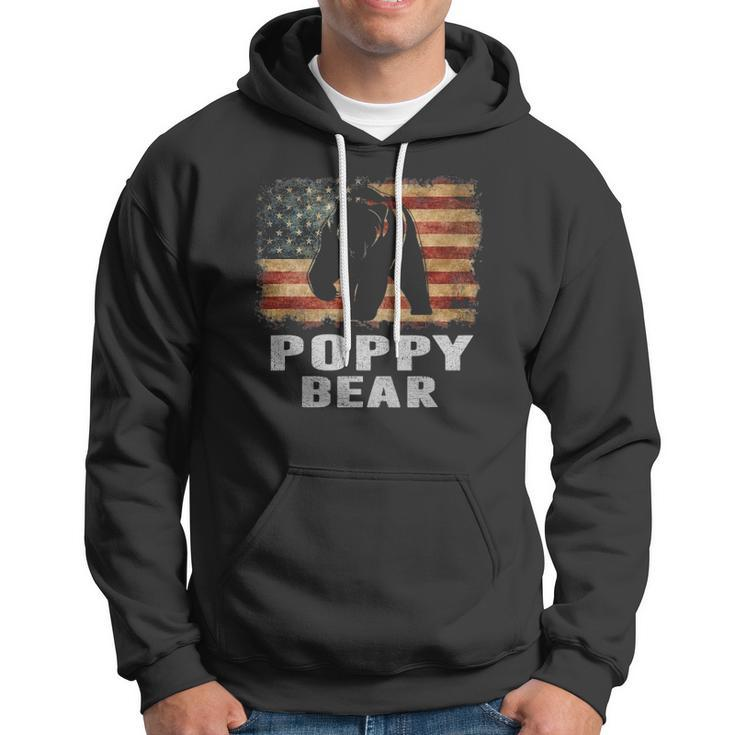 Mens Vintage Poppy Bear Poppy Fathers Day Dad Gift Hoodie