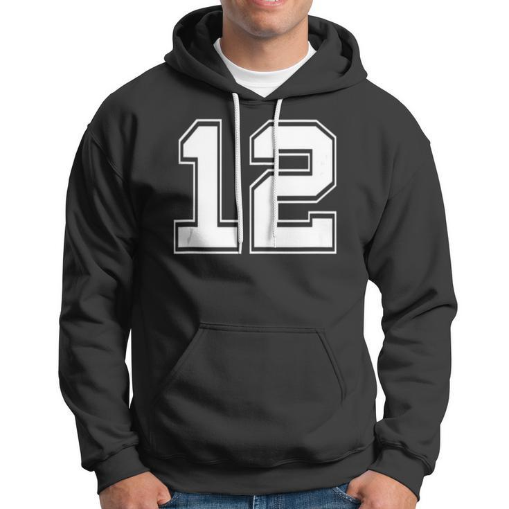 Number 12 Baseball Football Soccer Fathers Day Gift Hoodie