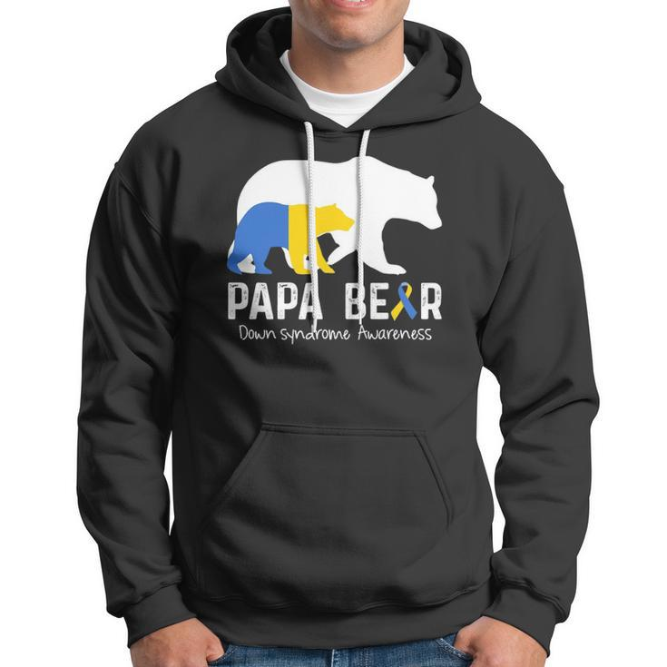 Papa Bear Support Down Syndrome Awareness Fathers Day Hoodie