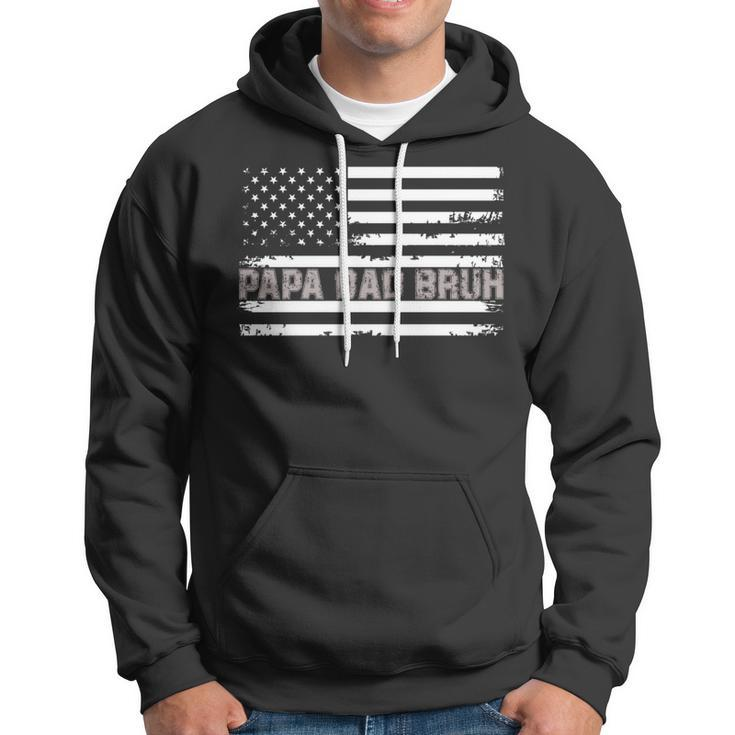 Papa Dad Bruh Fathers Day 4Th Of July Us Flag Vintage 2022 Hoodie