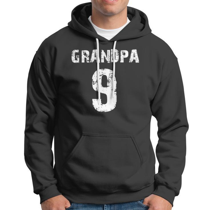 Proud Grandpa - Grandpa Of 9 Athletic Style Numbered Hoodie