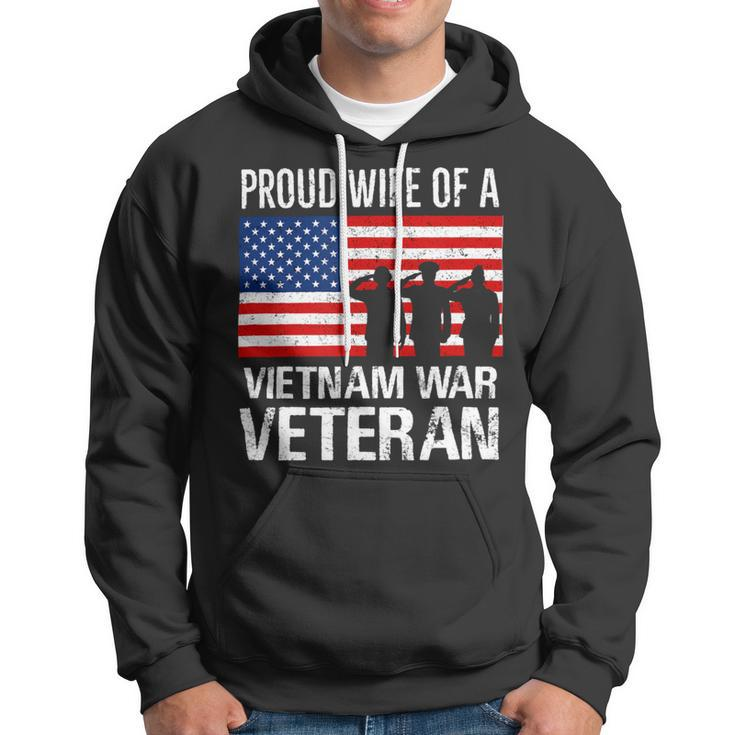 Proud Wife Vietnam War Veteran Husband Wives Matching Design Hoodie