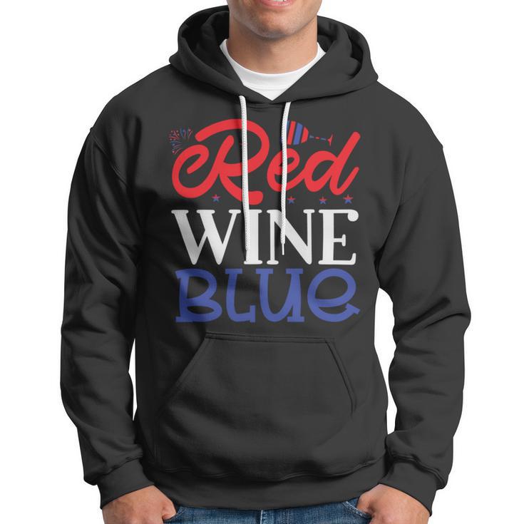 Red Wine Blue 4Th Of July Wine Red White Blue Wine Glasses V2 Hoodie