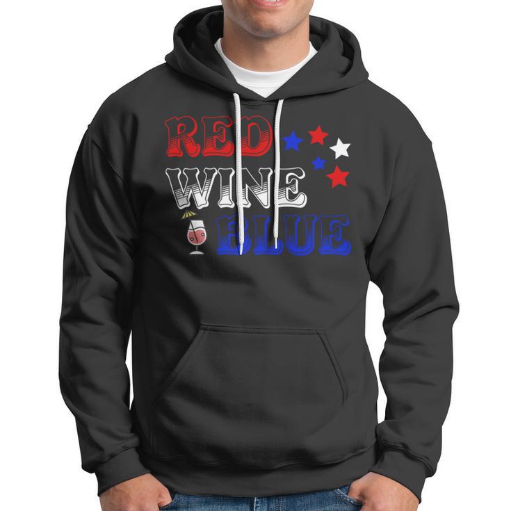 Red Wine Blue 4Th Of July Wine Red White Blue Wine Glasses V3 Hoodie