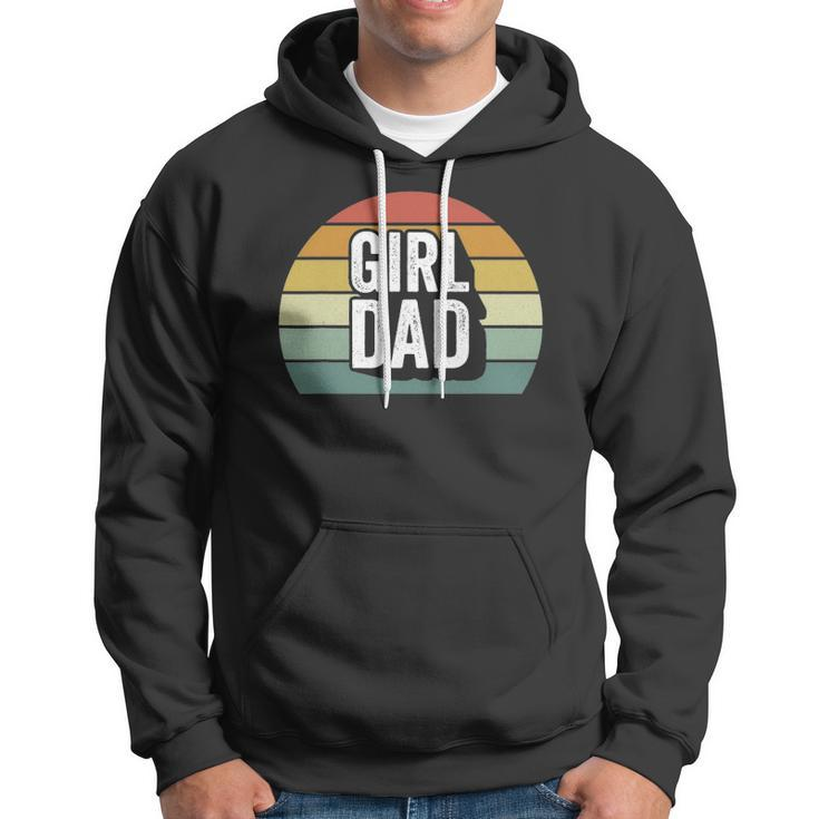 Retro Girl Dad Proud Father Love Dad Of Girls Vintage Hoodie