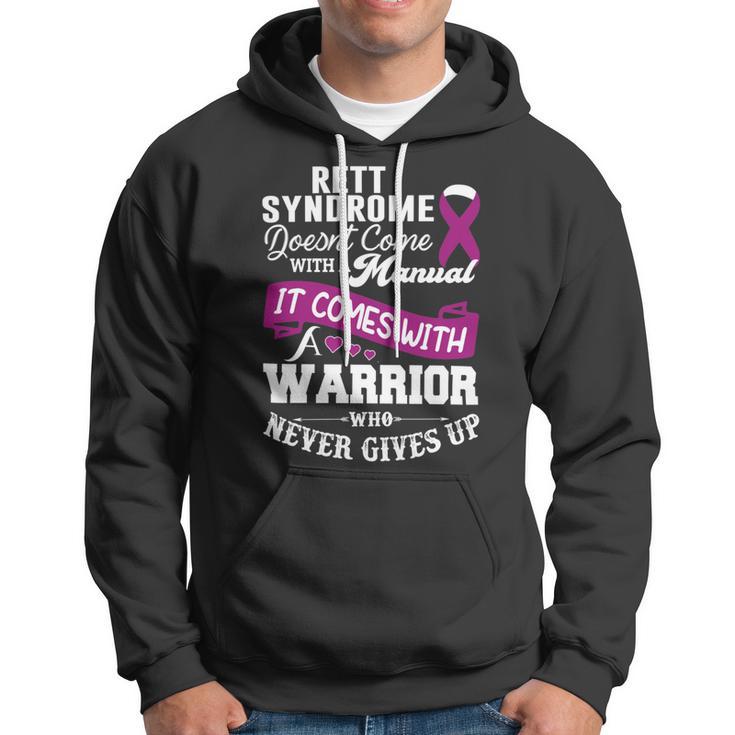 Rett Syndrome Doesnt Come With A Manual It Comes With A Warrior Who Never Gives Up Purple Ribbon Rett Syndrome Rett Syndrome Awareness Hoodie