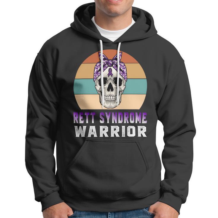 Rett Syndrome Warrior Skull Women Vintage Purple Ribbon Rett Syndrome Rett Syndrome Awareness V2 Hoodie