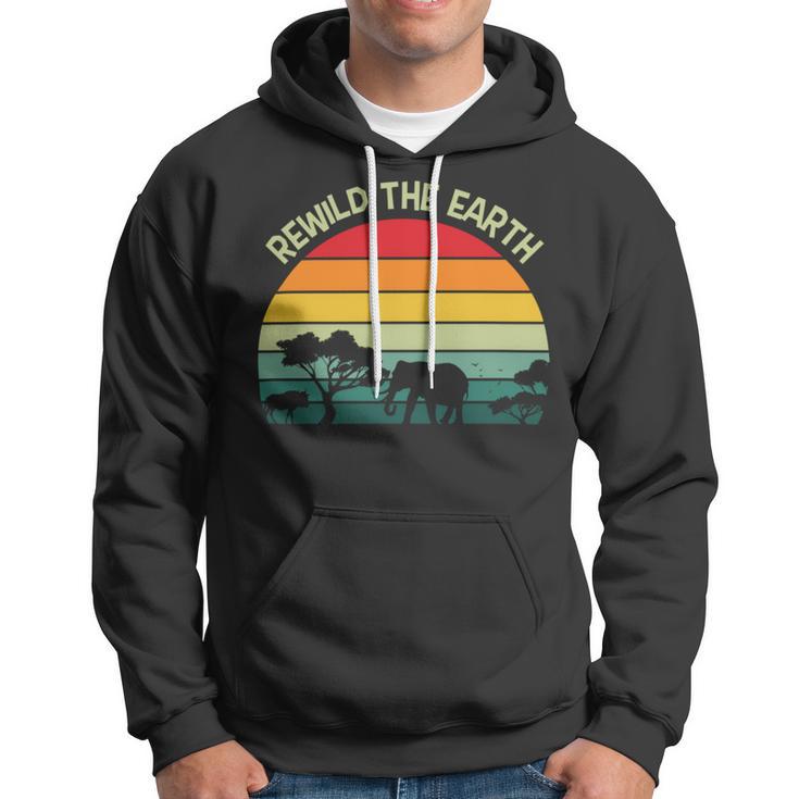 Rewild The Earth Animal Forest Earth Day Hoodie