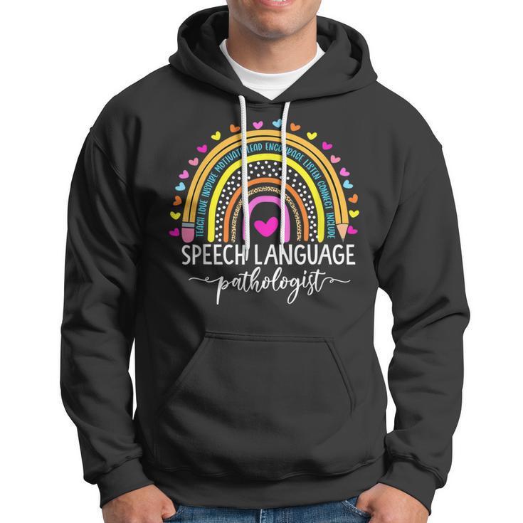 Speech Language Pathologist Rainbow Speech Therapy Gift Slp V2 Hoodie