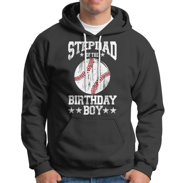 Stepdad Of The Birthday Boy Baseball Lover Vintage Retro Hoodie