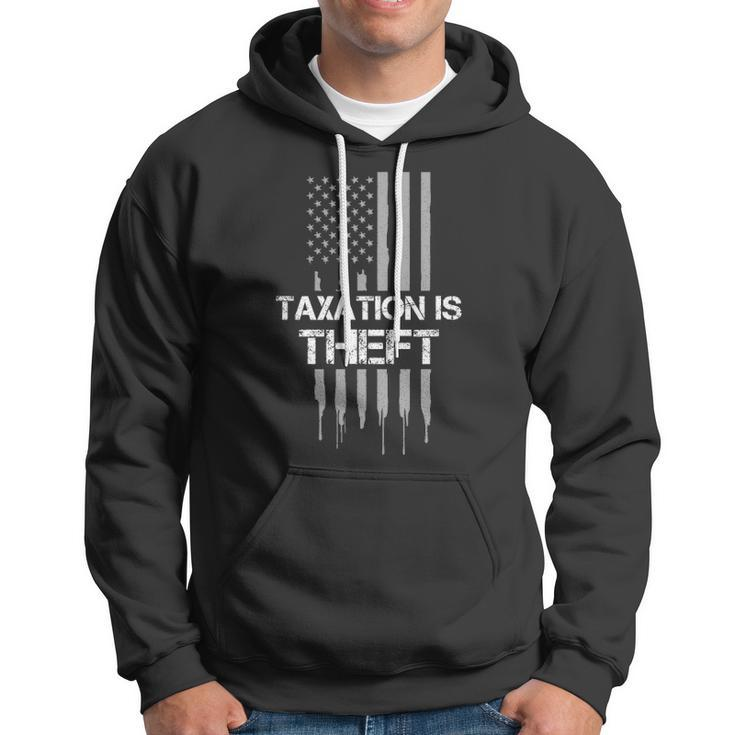 Taxation Is Theft American Flag 4Th Of July Gift Hoodie